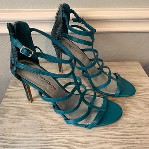 Christian Siriano Heather Snakeskin Heel